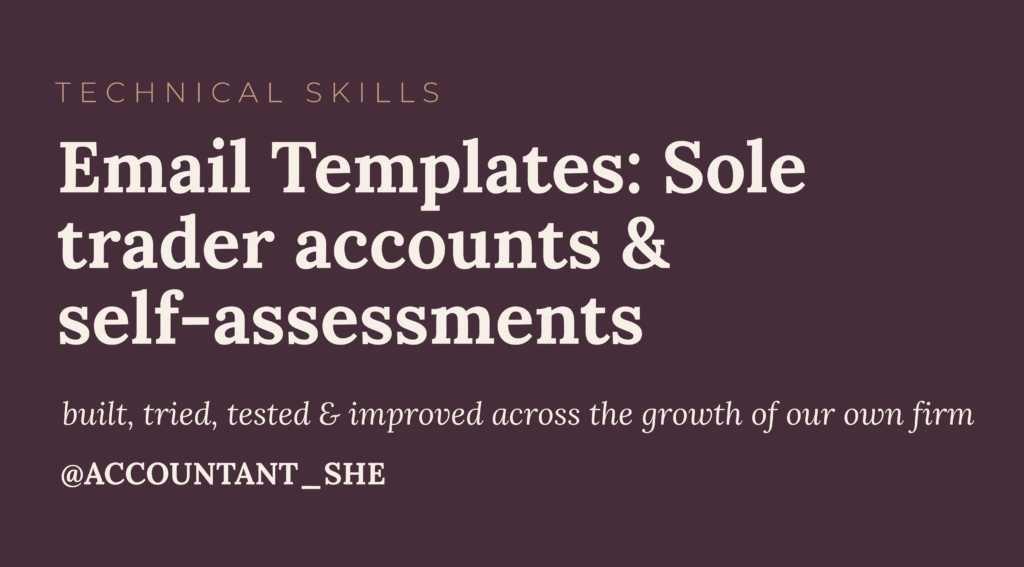 Email templates – Sole trader accounts & self-assessments