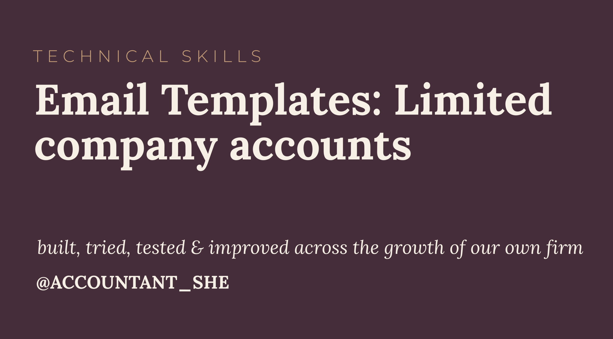 Email templates - Limited company accounts