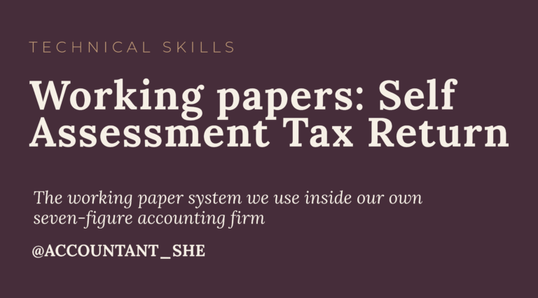 Working Papers - Self Assessment Tax Return