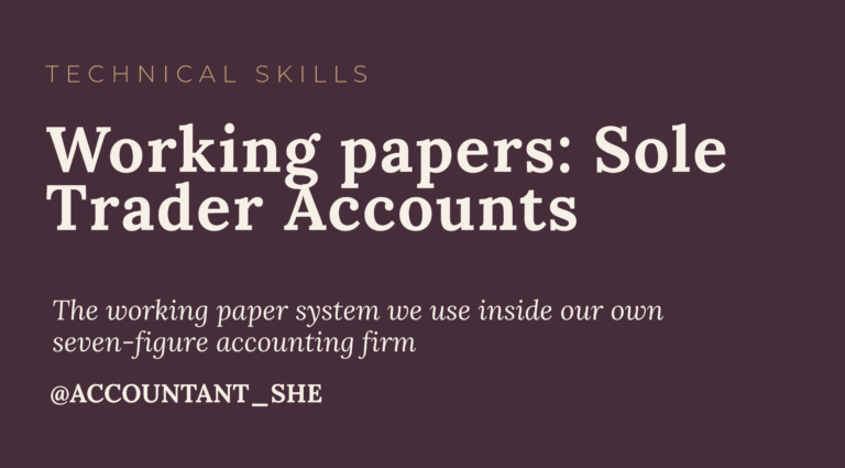 Working Papers - Sole Trader Accounts