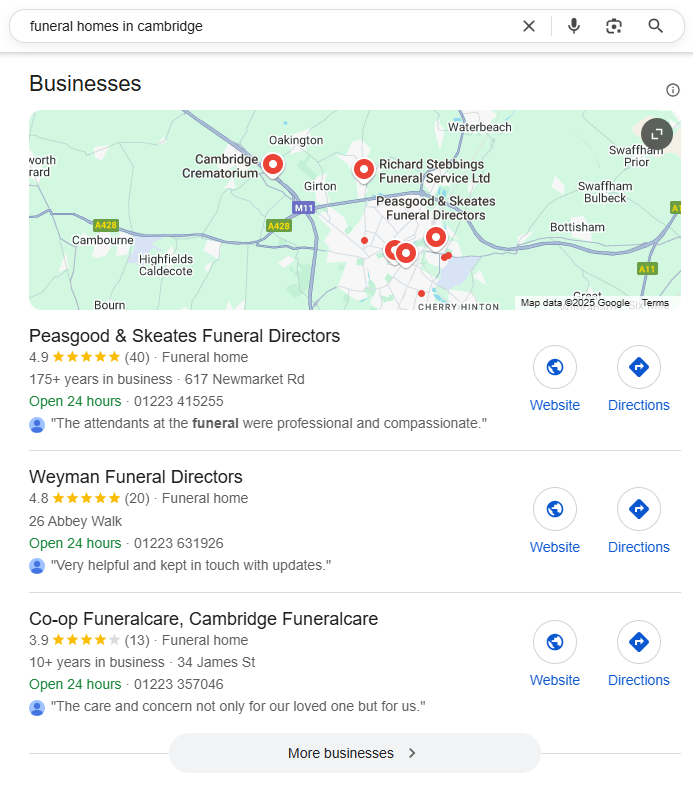 seo for funeral homes